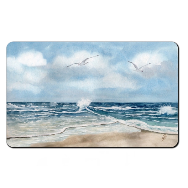 Frühstücksbrettchen Brettchen Aquarell Maritim Kunst Druck Kunstdruck Nordsee Dänemark Danmark  Skagen Grenen