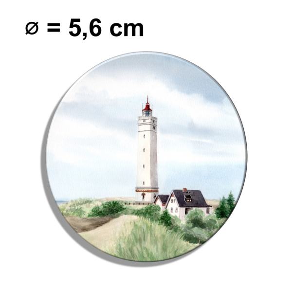 Kühlschrankmagnet m. Flaschenöffner Leuchtturm Blåvand Blavand mit Nebengebäuden DK01