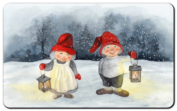 Frühstücksbrettchen Brettchen  - Weihnachten Winter Jul Nisse - DK82