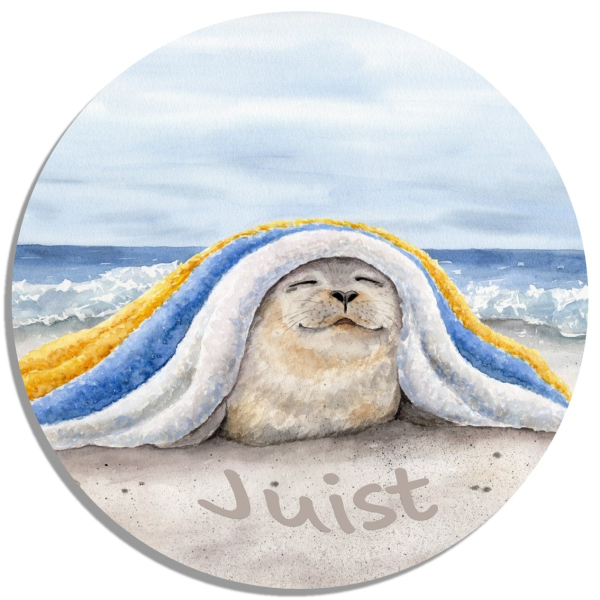 Untersetzer Glasuntersetzer rund 9,5 cm  - Seehund Decke  - DK83-Juist