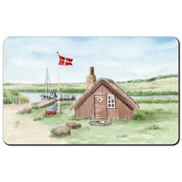 Breakfast Board  watercolor maritime art print art print North Sea Denmark Danmark Nymindegab Fisherman's House - DK86
