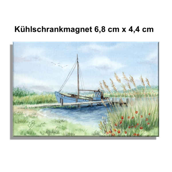 Fridge magnet Nymindegab fishing boat harbor - DK88