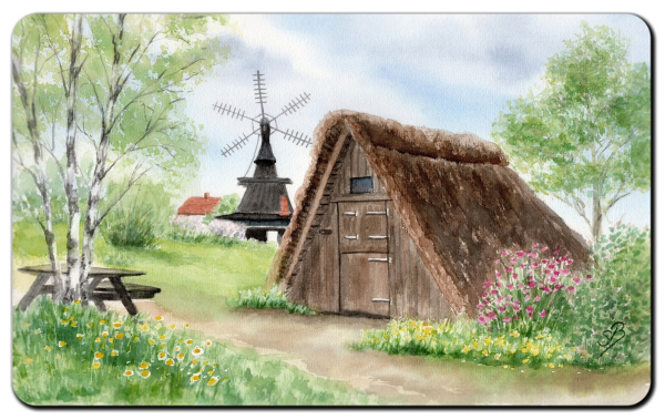 Frühstücksbrettchen Brettchen - Nymindegab Mühle Esehus Fischerhaus - DK89