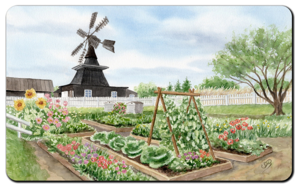 Frühstücksbrettchen Brettchen - Nymindegab Mühle Garten - DK90