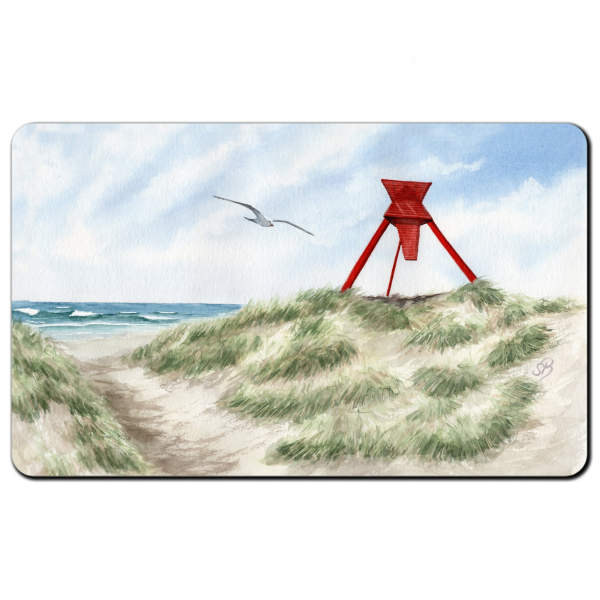 Breakfast board Warercolor Maritime Art Print North Sea Blokhus Sea Mark dunes beach denmark