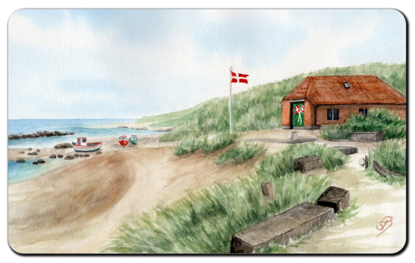 Frühstücksbrettchen Brettchen - Rettungshaus am Strand Lønstrup - DK92