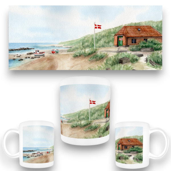 Tasse Becher Kaffeebecher  - Rettungshaus am Strand Lønstrup - DK92
