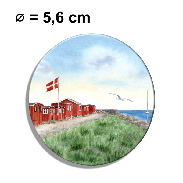 Fridge magnet with bottle opener  Watercolor Maritime Art Print Art Print North Sea Denmark Danmark Skagen Skurbyen - DK94