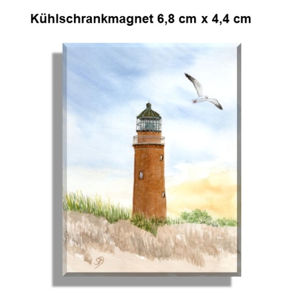 Fridge magnet Watercolor Maritime Art Print Baltic Sea lighthouse Darßer Ort Darß Zingst Beach Ocean Dunes