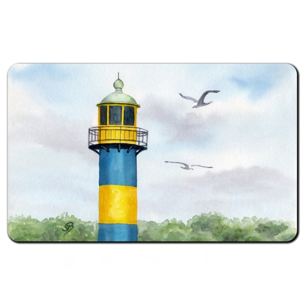 Frühstücksbrettchen Brettchen Aquarell Maritim Kunst Druck Kunstdruck Ostsee - - Alter Leuchtturm Eckernförde - EKF2 Schleimünde Schlei Kappeln