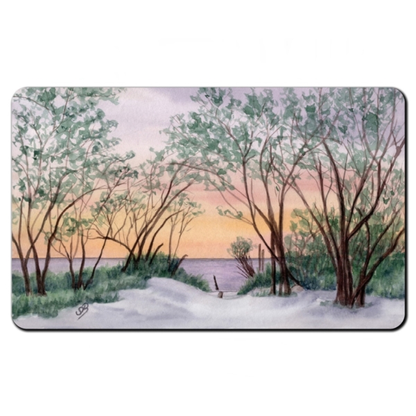 Breakfast board Way to the Beach Watercolor Maritime Art Print North Sea Baltic Sea Denmark Beach Dunes