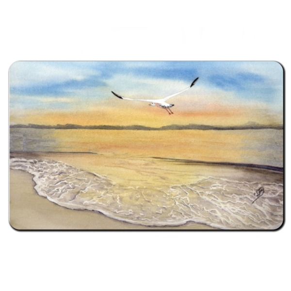 Frühstücksbrettchen Brettchen  Sonnenuntergang Strand Aquarell Maritim Kunst Druck Kunstdruck Dänemark Nordsee Düne Dünen Meer Möwe Ostsee