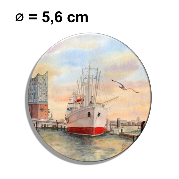 Kühlschrankmagnet m. Flaschenöffner - Hamburg Elbphilharmonie & Cap San Diego - HH15