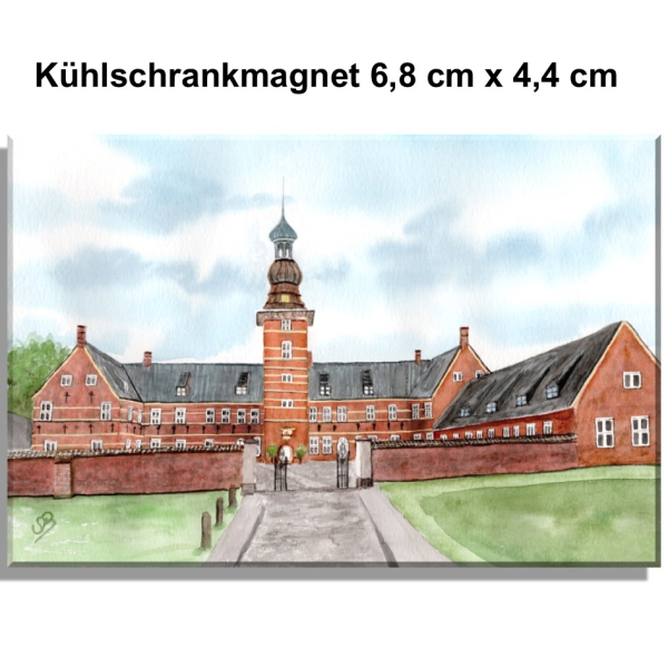 Kühlschrankmagnet Aquarell Maritim Kunst Druck Kunstdruck Nordsee Schloss Park - Husum