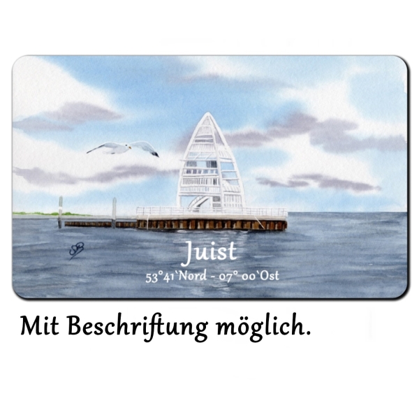 Frühstücksbrettchen Brettchen Aquarell Maritim Kunst Druck Kunstdruck Nordsee Juist Seezeichen Zitronenpresse  - Juist 11