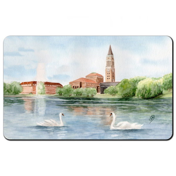 Breakfast Board Watercolor Maritime Art Print Baltic Sea - Kiel City Hall - Kiel2