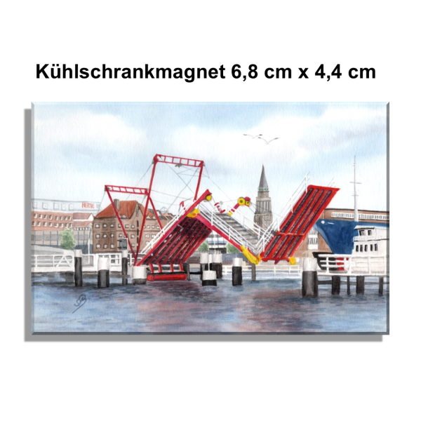 Fridge magnet  Hörnbrücke folding bridge Kiel - Kiel3