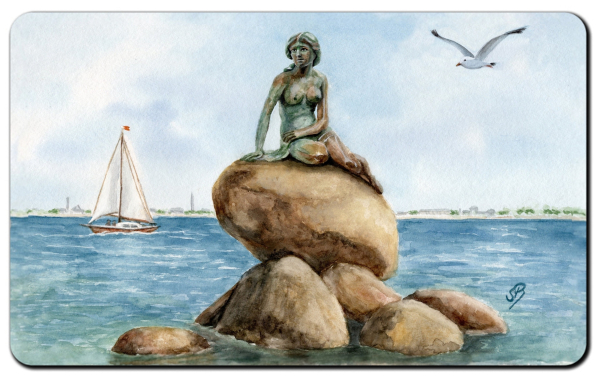 Frühstücksbrettchen Brettchen Kopenhagen - Statue "Kleine Meerjungfrau" - Kop1
