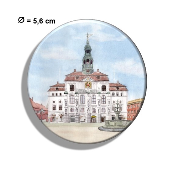 Kühlschrankmagnet m. Flaschenöffner  Aquarell Kunst Druck Kunstdruck Lüneburger Heide Lüneburg  Stadt Rathaus