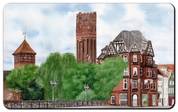 Frühstücksbrettchen Brettchen Wasserturm Lüneburg LH6