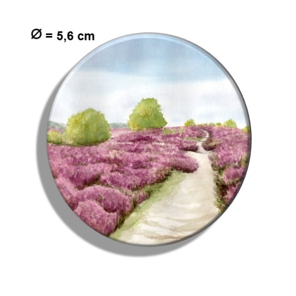 Fridge magnet with bottle opener Watercolor Art Print Luneburg Heath Heathland Landscape Coach Carriage Ride