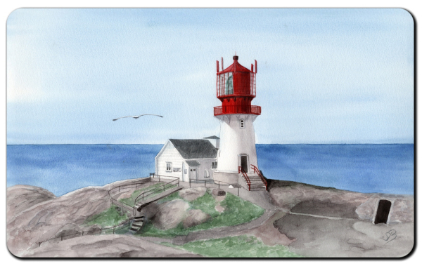 Frühstücksbrettchen Brettchen - Leuchtturm Lindesnes Lindesnesfyr Norwegen - NO16