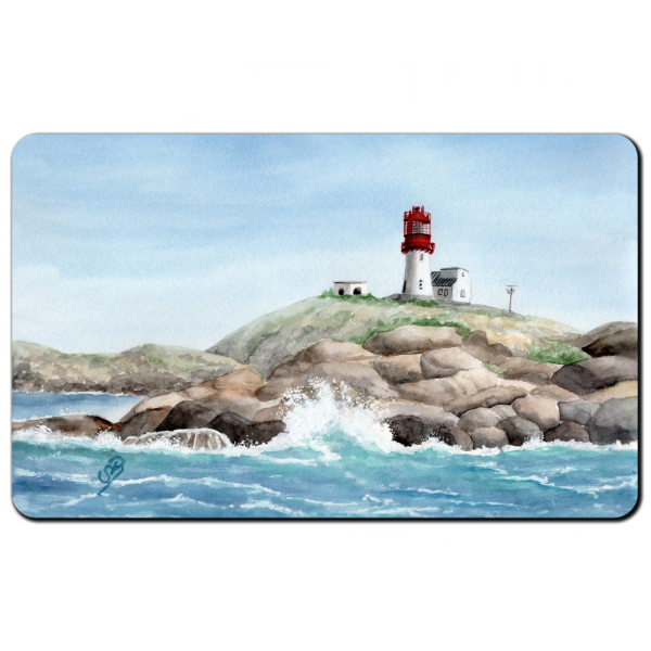 Breakfast Board  watercolor art print Norway Norge Lindesnes Lighthouse Lindesnesfyr