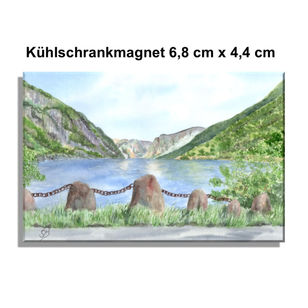 Fridge magnet watercolor art print Norway Norge Aurlandsfjord - Flåm Flam