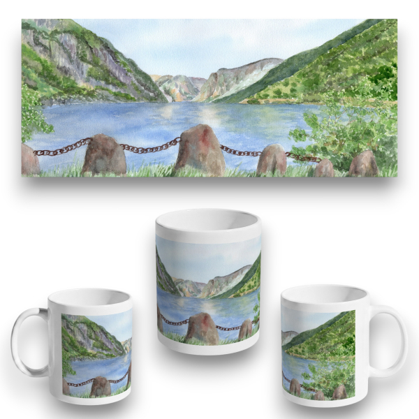 Cup Coffee Cup Mug watercolor art print Norway Norge  Aurlandsfjord - Flåm Flam