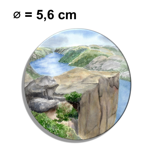 Fridge magnet with bottle opener watercolor art print Norway Norge  - Preikestolen  Stavanger - NO31