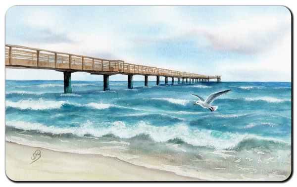Frühstücksbrettchen Brettchen - Seebrücke  Möwe - OA6