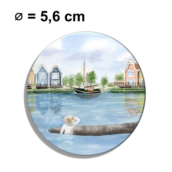 Kühlschrankmagnet m. Flaschenöffner Aquarell Maritim Kunst Druck Kunstdruck Nordsee Ostfriesland Fischerboot Fischerhäuschen  Neuharlingersiel OFL14