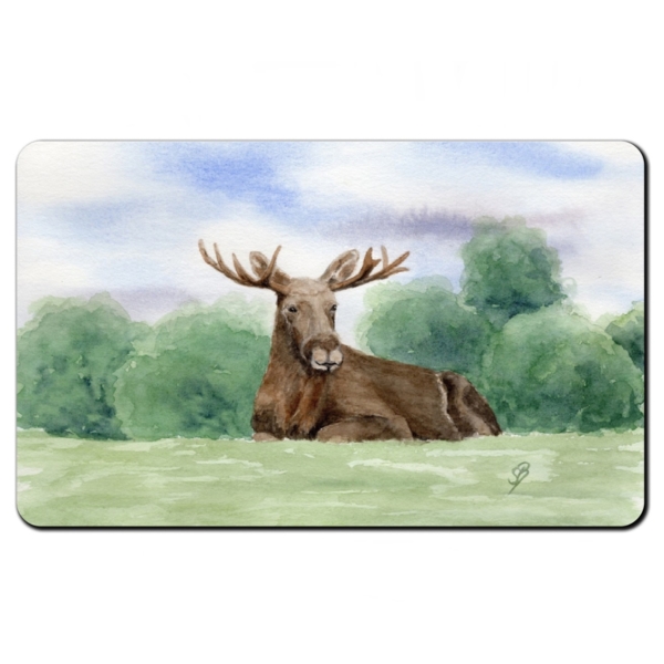 Frühstücksbrettchen Brettchen Aquarell Kunst Druck Kunstdruck Schweden Sweden Sverige Elch