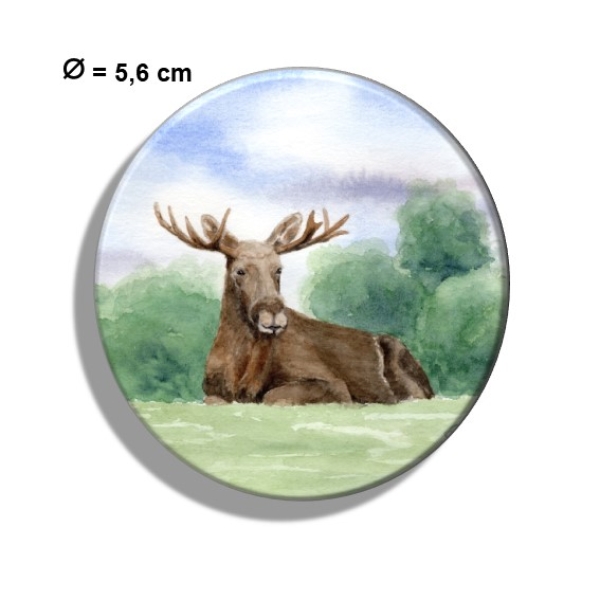 Kühlschrankmagnet m. Flaschenöffner Aquarell Kunst Druck Kunstdruck Schweden Sweden Sverige Elch