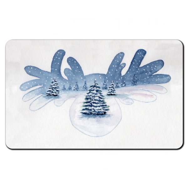 Breakfast Board watercolor art print Sweden Sverige moose winter snow