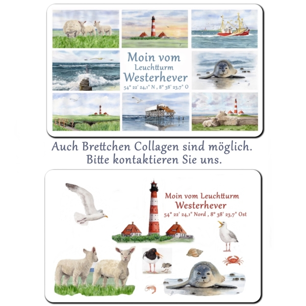 Frühstücksbrettchen Brettchen Westerhever Leuchtturm SPO3