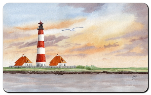Frühstücksbrettchen Brettchen - Westerhever Leuchtturm im Sonnenaufgang - SPO10