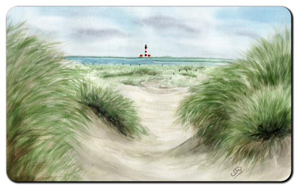 Frühstücksbrettchen Brettchen Westerhever Leuchtturm durch  SPO Strand Düne - SPO11