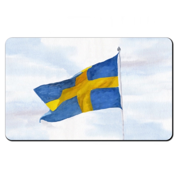 Frühstücksbrettchen Brettchen Aquarell Maritim Kunst Druck Kunstdruck Nordsee Flagge Schweden - SW11