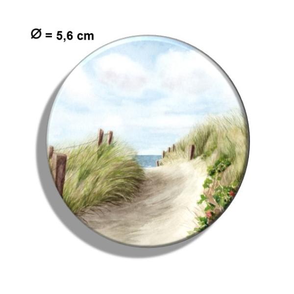 Kühlschrankmagnet m. Flaschenöffner Strandweg Aquarell Maritim Kunst Druck Kunstdruck Dänemark Nordsee Ostsee Dünen Meer Strand Sylt