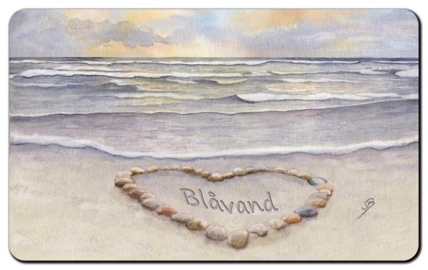 Breakfast board Sunset beach with shell heart - Sylt19 - lettering of your choice possible.