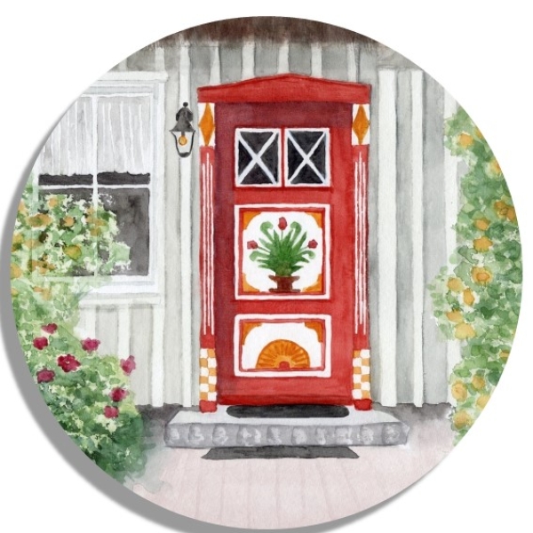 Coasters glass coasters 9,5 x  9,5 cm Watercolor Maritime Art Print Baltic Sea painted door Z1 Darß Zingst Prerow