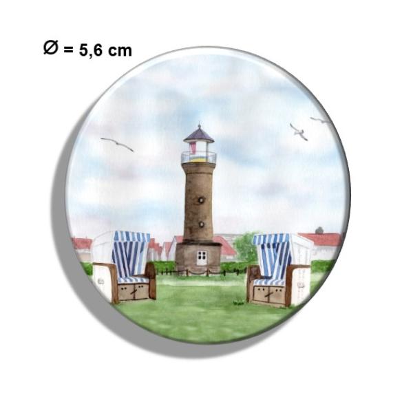 Kühlschrankmagnet m. Flaschenöffner Aquarell Maritim Kunst Druck Kunstdruck Nordsee Juist Leuchtturm Insel