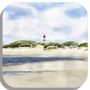 Untersetzer Glasuntersetzer 9,5 x 9,5 cm Leuchtturm vom Wasser - Amrum2