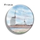Fridge magnet with bottle opener Bremerhaven beach view Atlantic Hotel and Klimahaus - BHV5