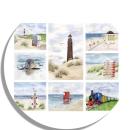 Coasters Glass coasters around 9.5 cm Borkum Collage 1