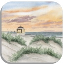Coasters glass coasters 9,5 x  9,5 cm Pavillon Borkum - Sunset - Dune - BO15