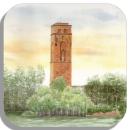 Untersetzer Glasuntersetzer 9,5 x 9,5 cm Alter Leuchtturm Borkum2