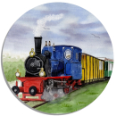 Coasters Glass coasters around 9.5 cm Island Train Borkum7