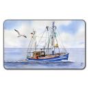 Frühstücksbrettchen Brettchen Fischkutter blau CUX1